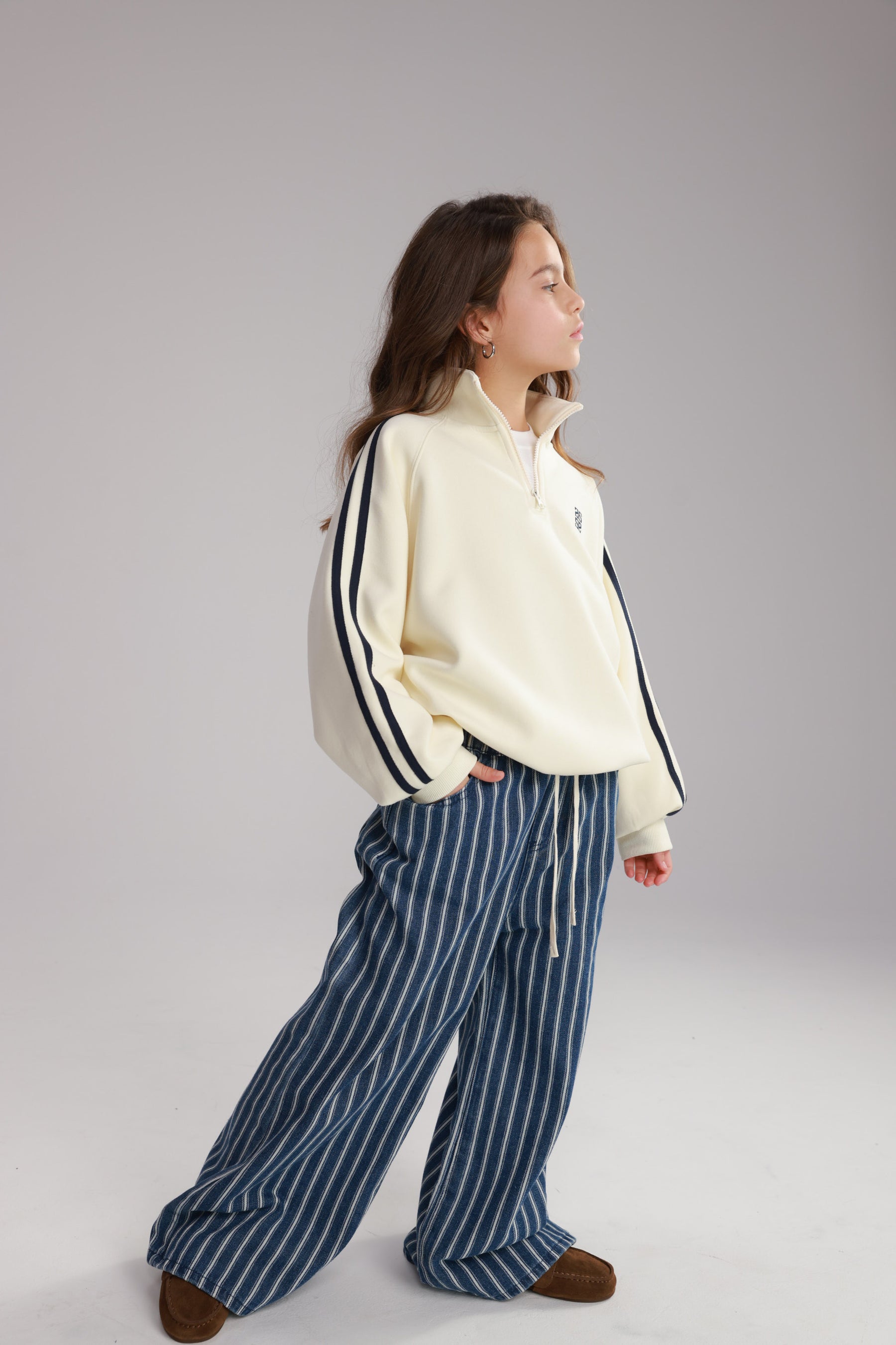 ג'ינס נואר פסים כחול כהה