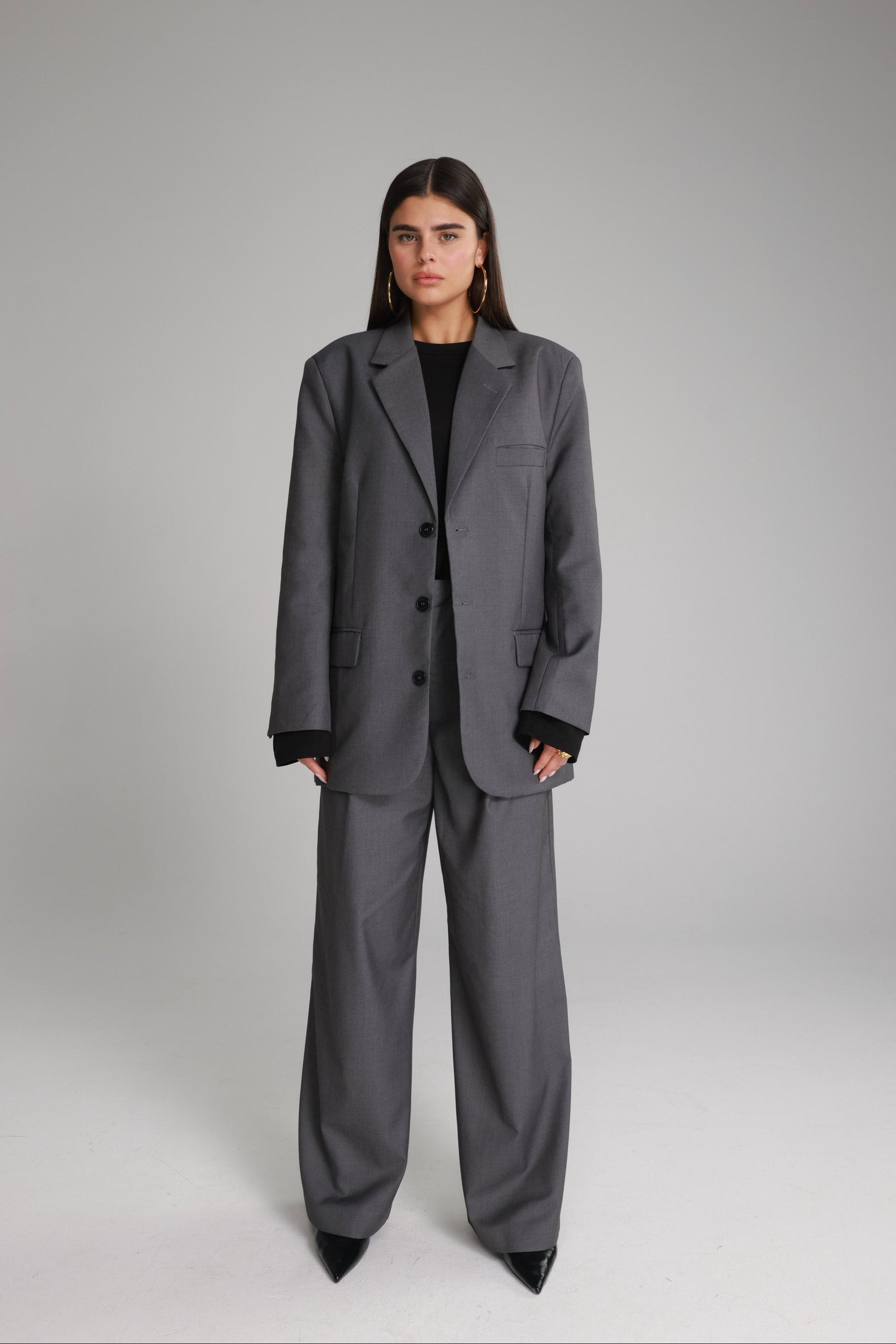 בלייזר דני אפור כהה