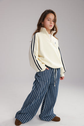 ג'ינס נואר פסים כחול כהה