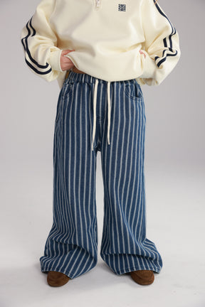 ג'ינס נואר פסים כחול כהה