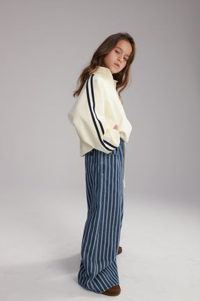 ג'ינס נואר פסים כחול כהה