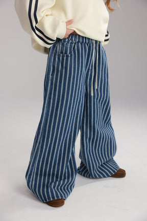 ג'ינס נואר פסים כחול כהה