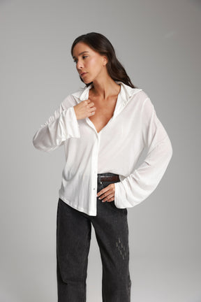 חולצת ליבי מכופתרת לבנה