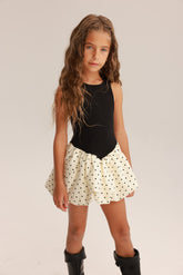 שמלת דולי שחור/שמנת