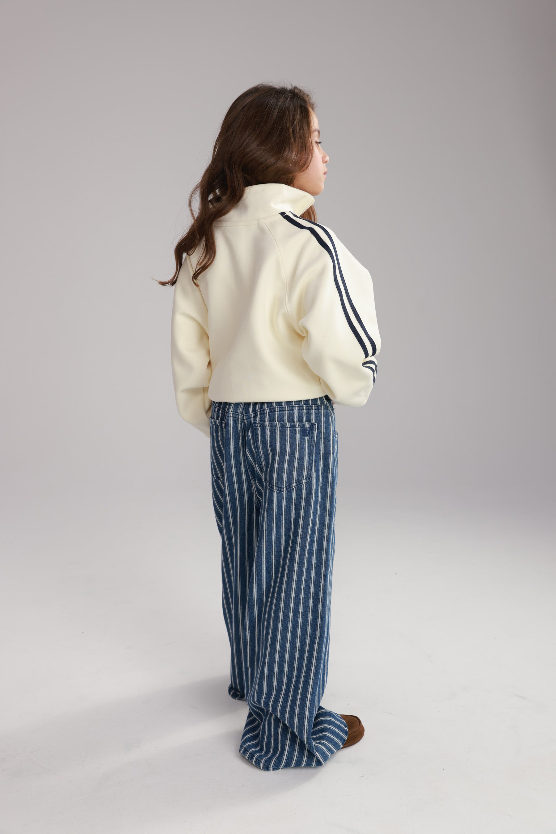 ג'ינס נואר פסים כחול כהה