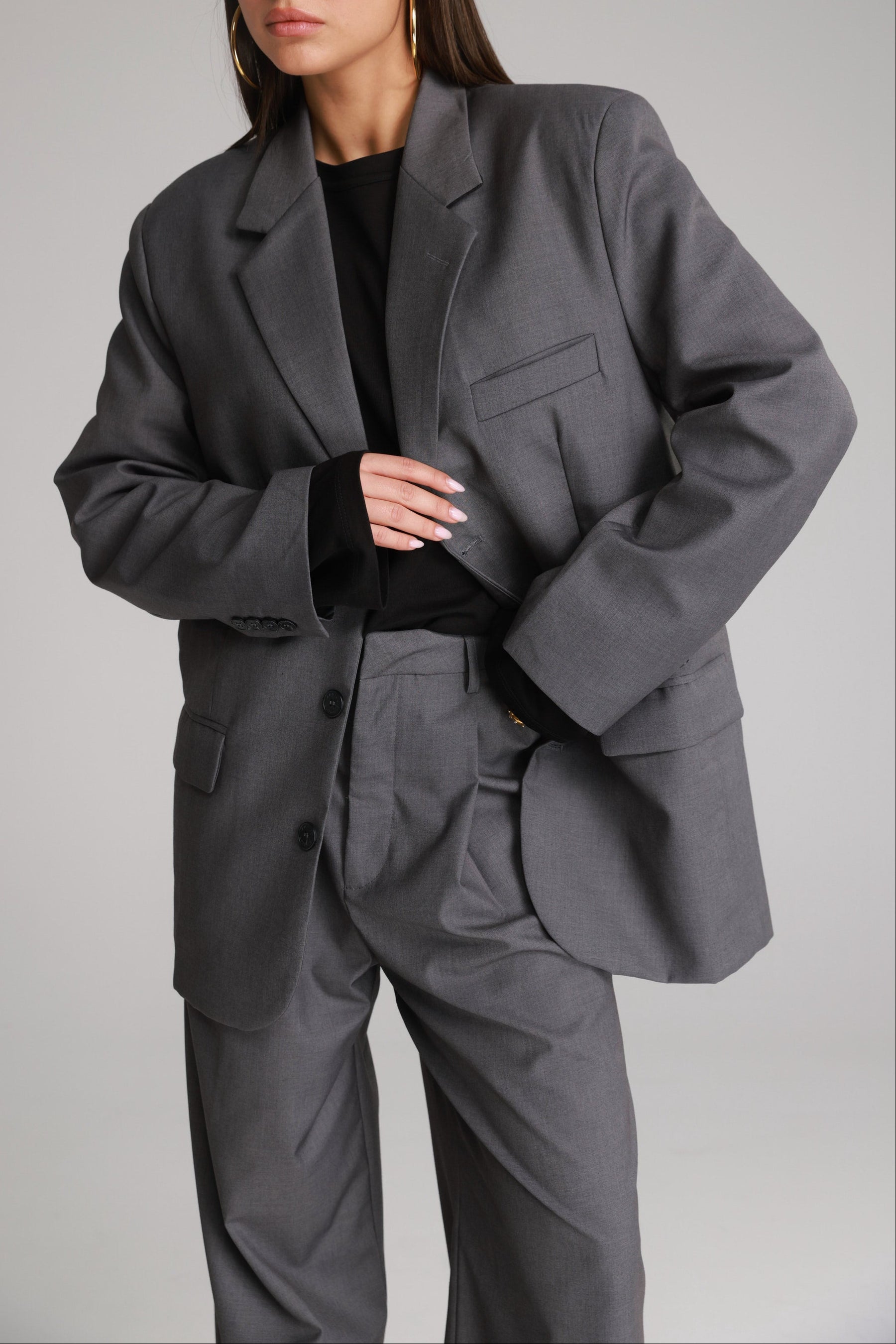 בלייזר דני אפור כהה