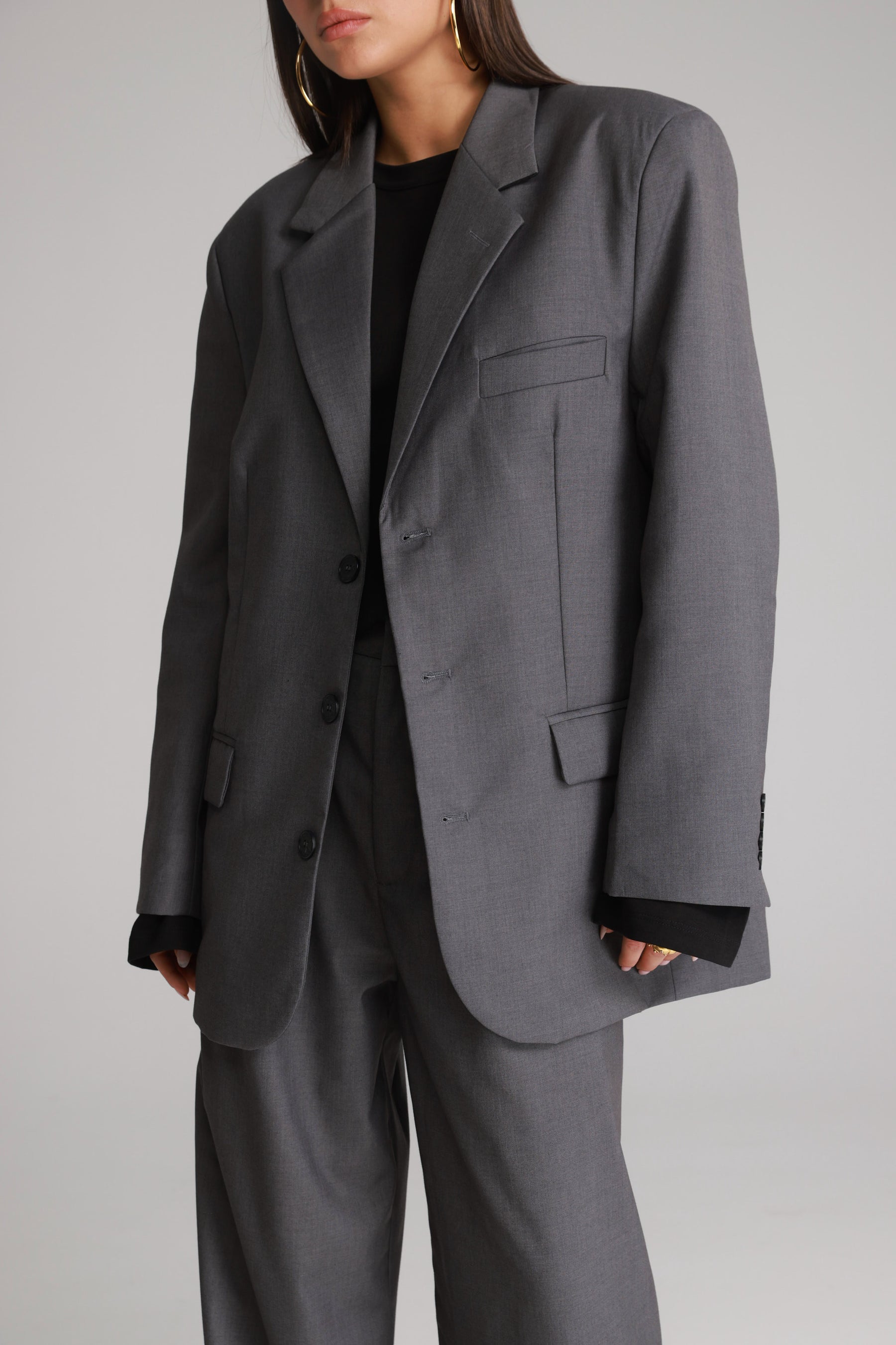 בלייזר דני אפור כהה