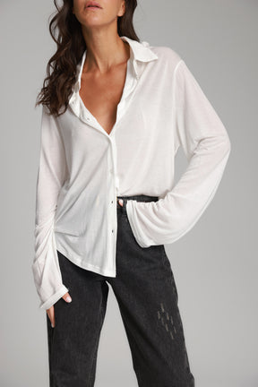 חולצת ליבי מכופתרת לבנה