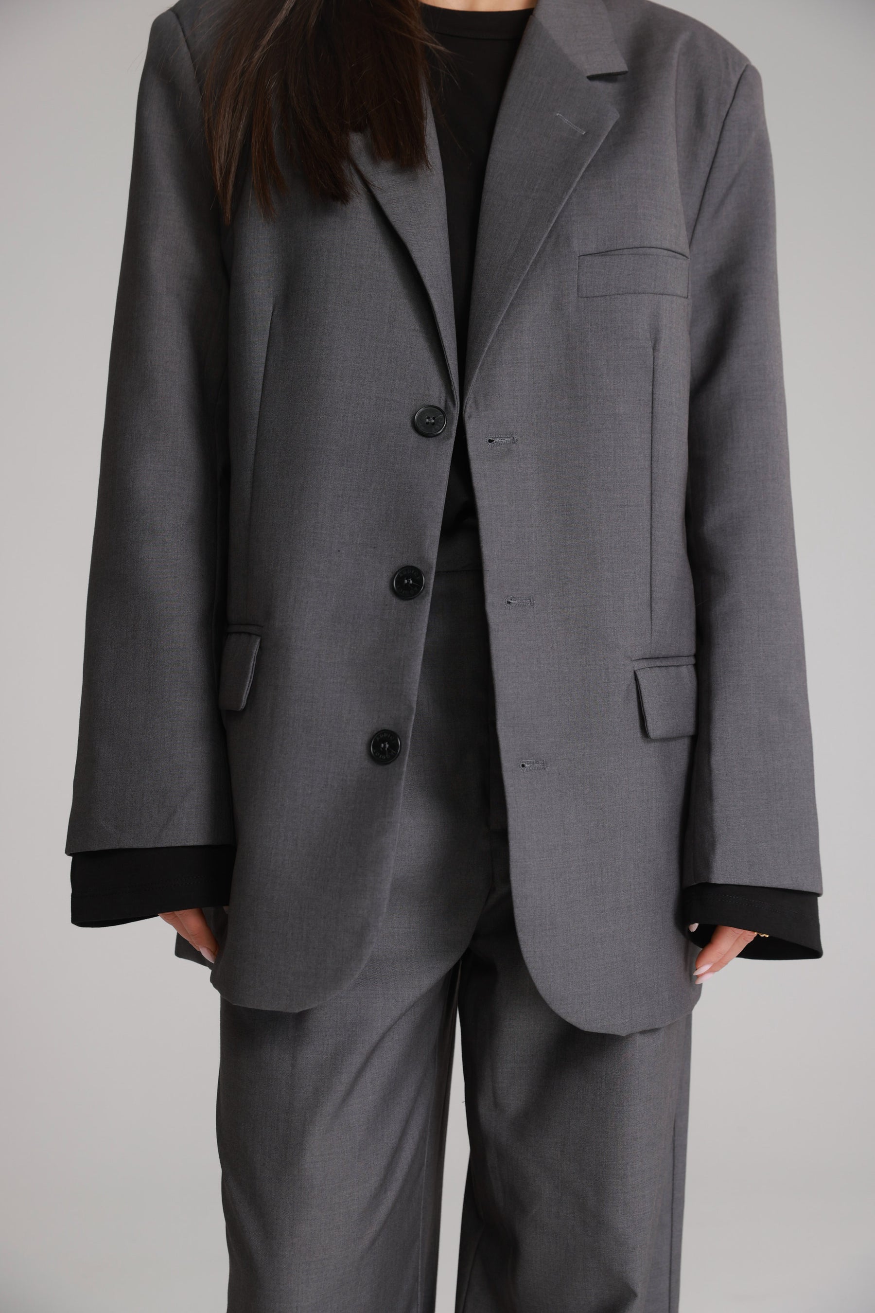 בלייזר דני אפור כהה