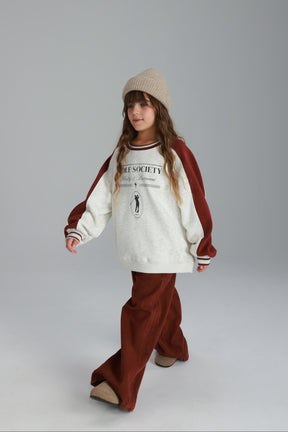 סוויטשירט קיארה אפור/בורדו