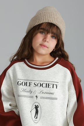 סוויטשירט קיארה אפור/בורדו