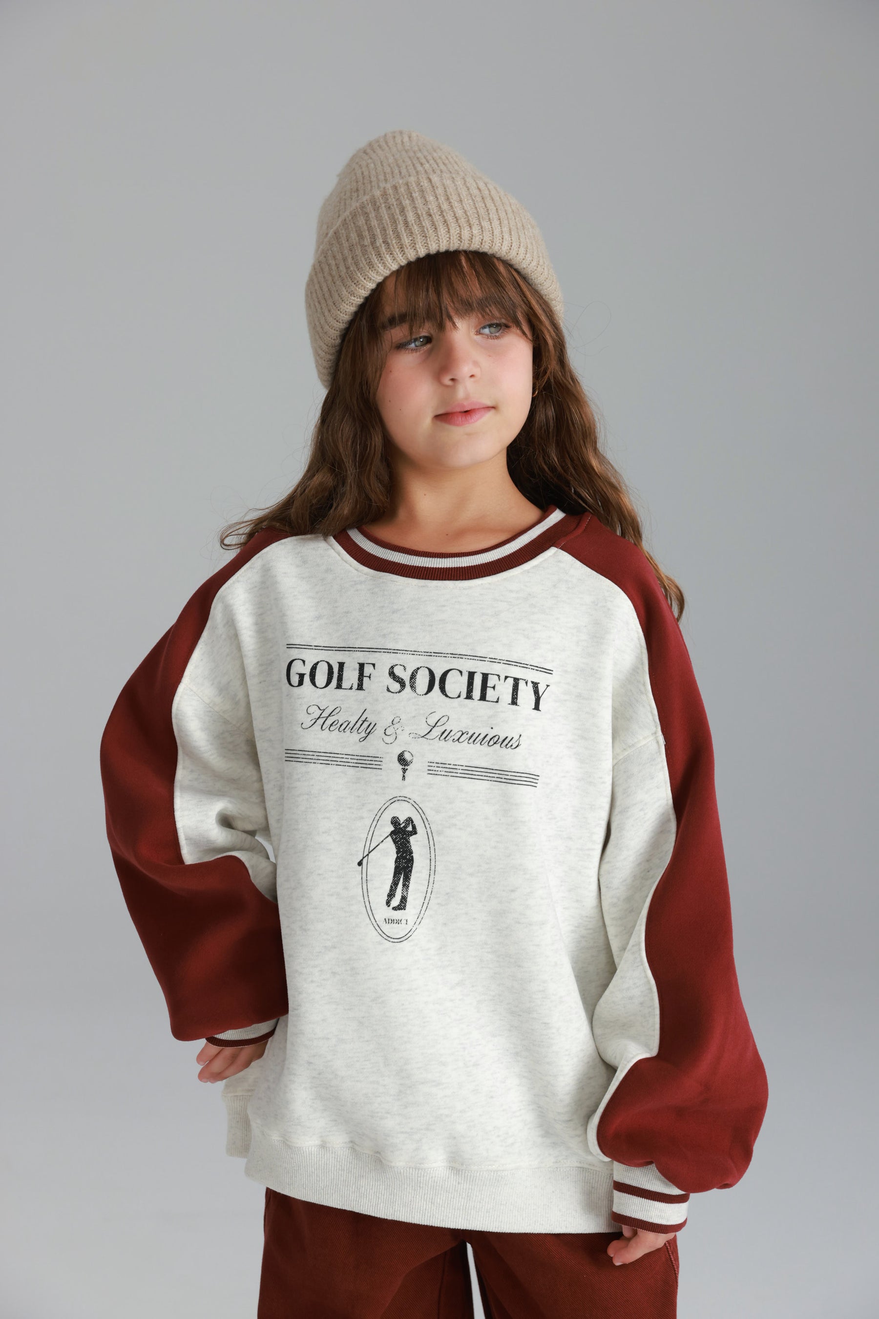 סוויטשירט קיארה אפור/בורדו