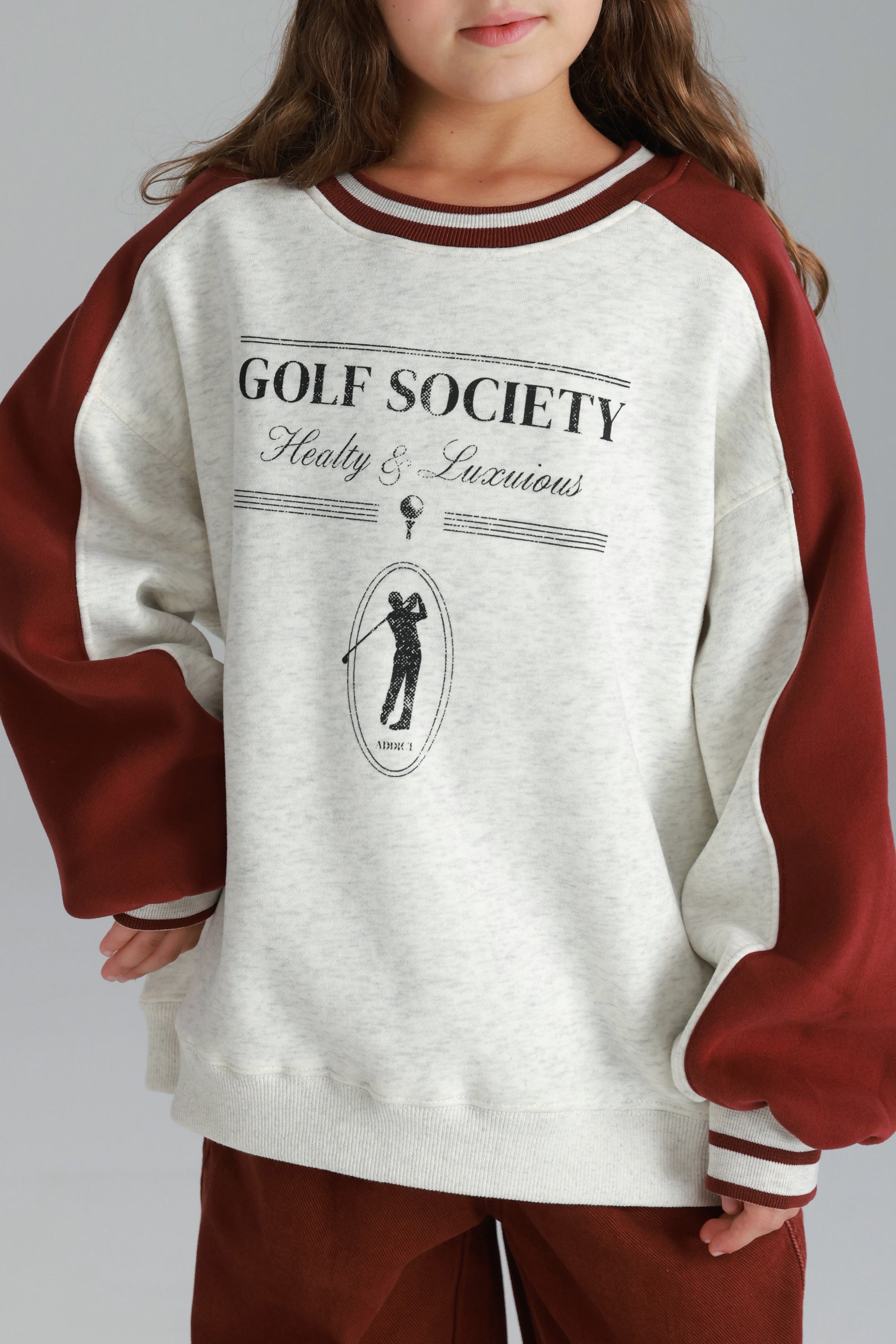 סוויטשירט קיארה אפור/בורדו