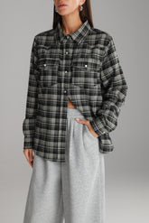 חולצת ריינה מכופתרת שחורה