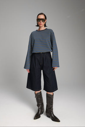 חולצת מורינה פסים כחול/נייבי