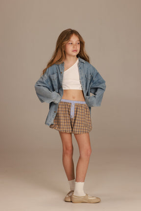 חולצת רבל מכופתרת ג'ינס כחול בהיר