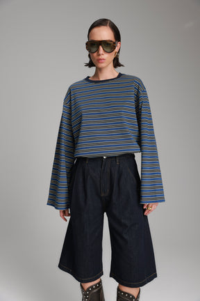 חולצת מורינה פסים כחול/נייבי