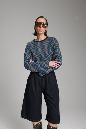 חולצת מורינה פסים כחול/נייבי