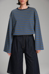 חולצת מורינה פסים כחול/נייבי