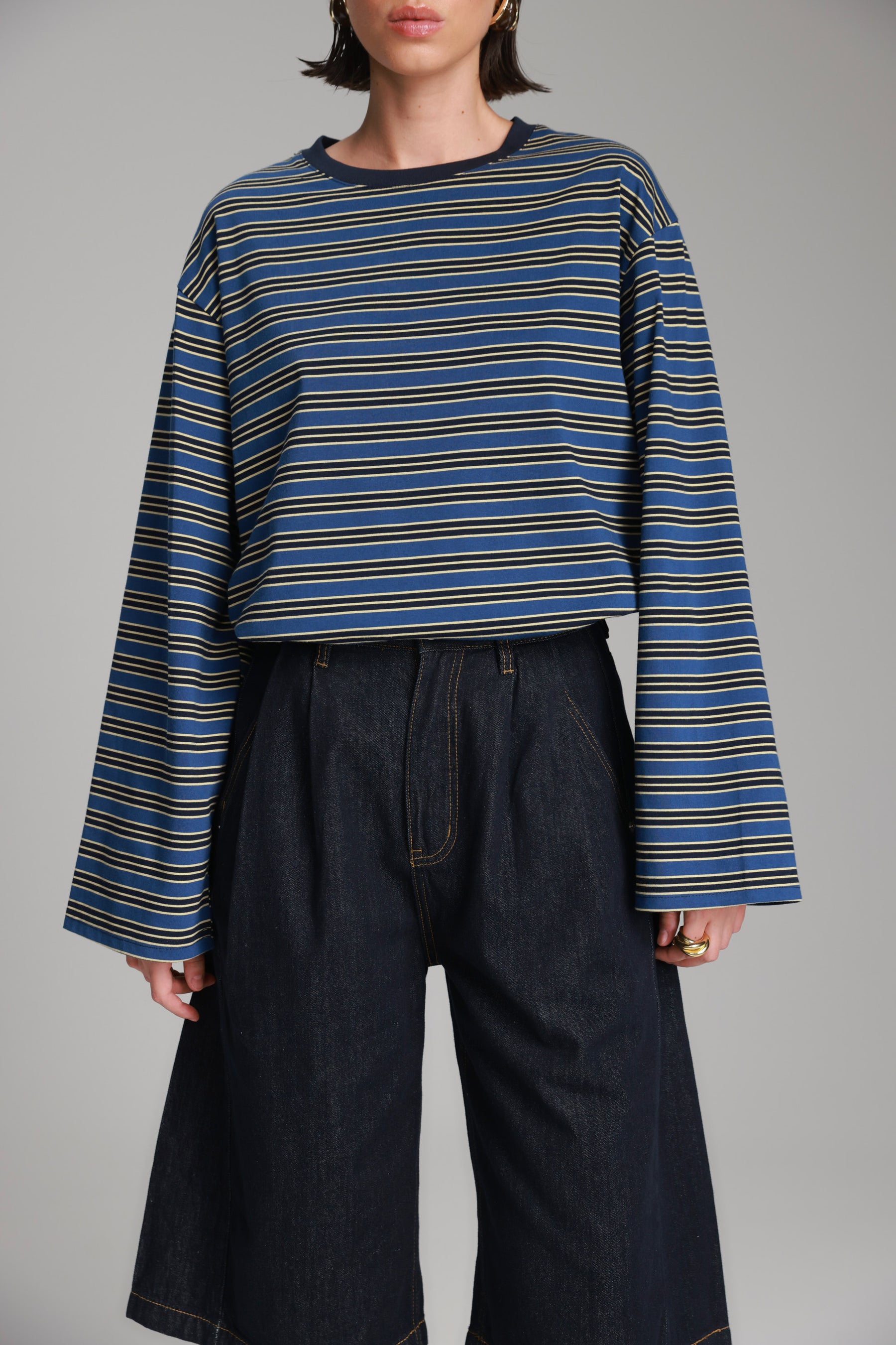 חולצת מורינה פסים כחול/נייבי