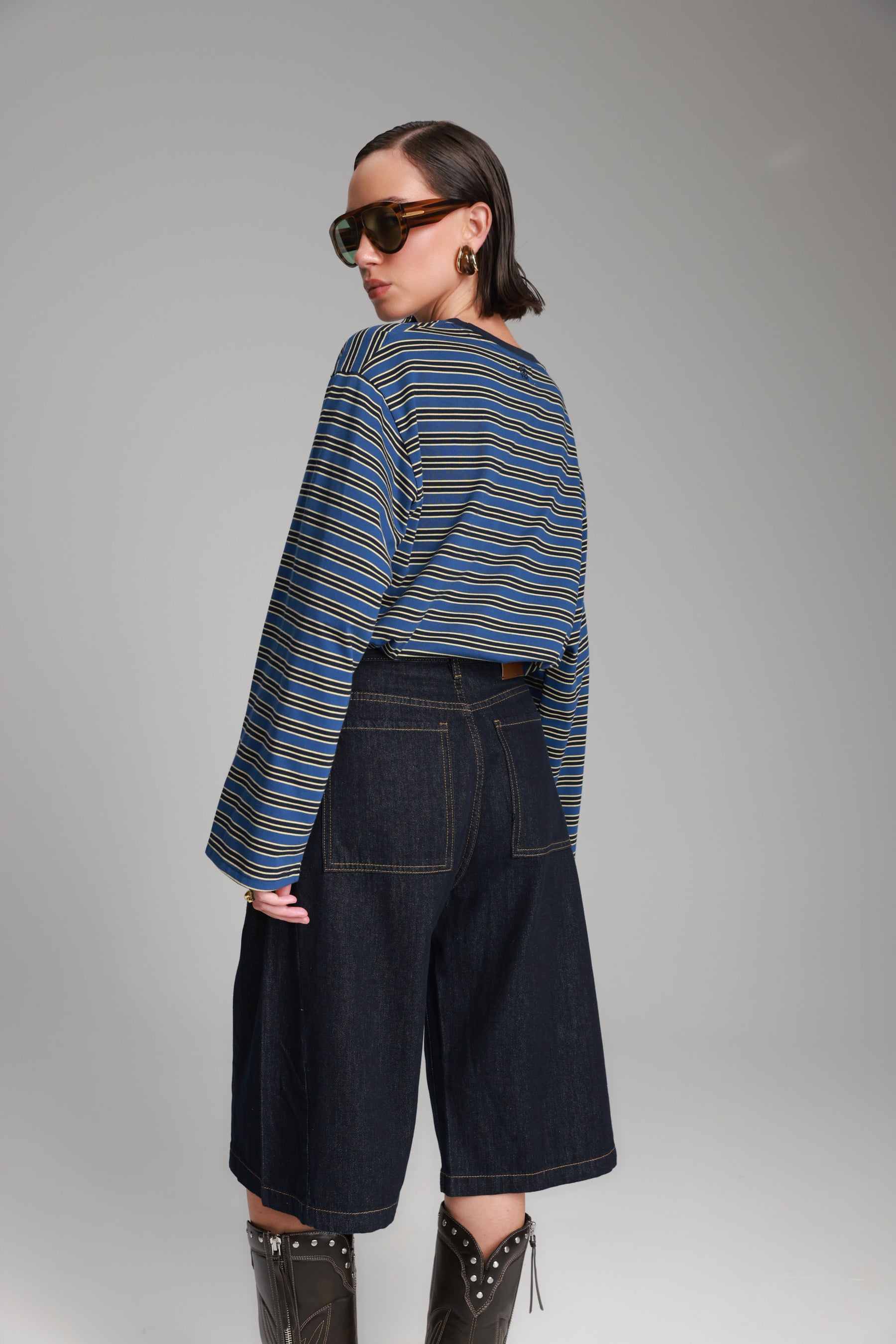 חולצת מורינה פסים כחול/נייבי