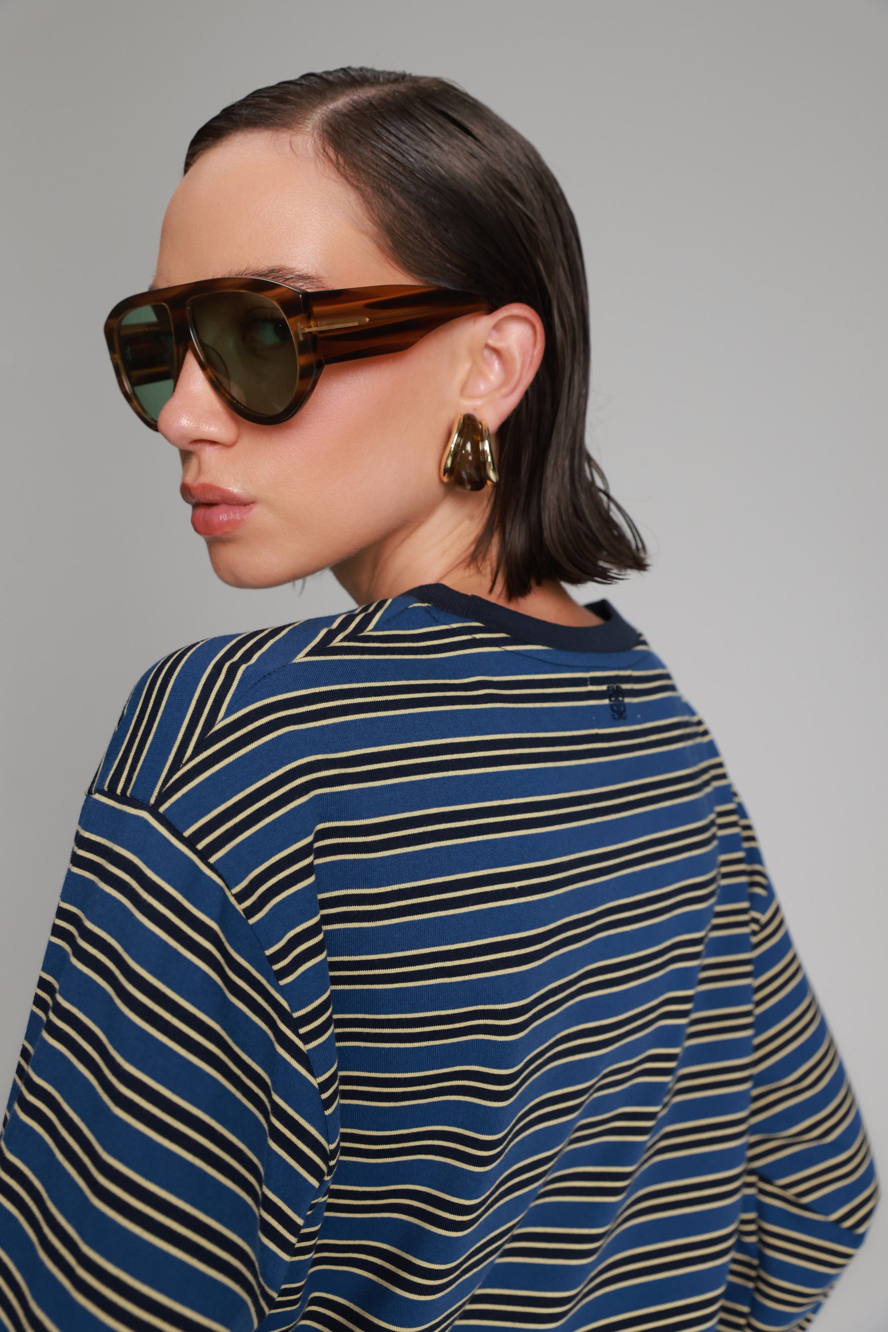 חולצת מורינה פסים כחול/נייבי