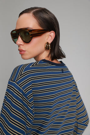 חולצת מורינה פסים כחול/נייבי