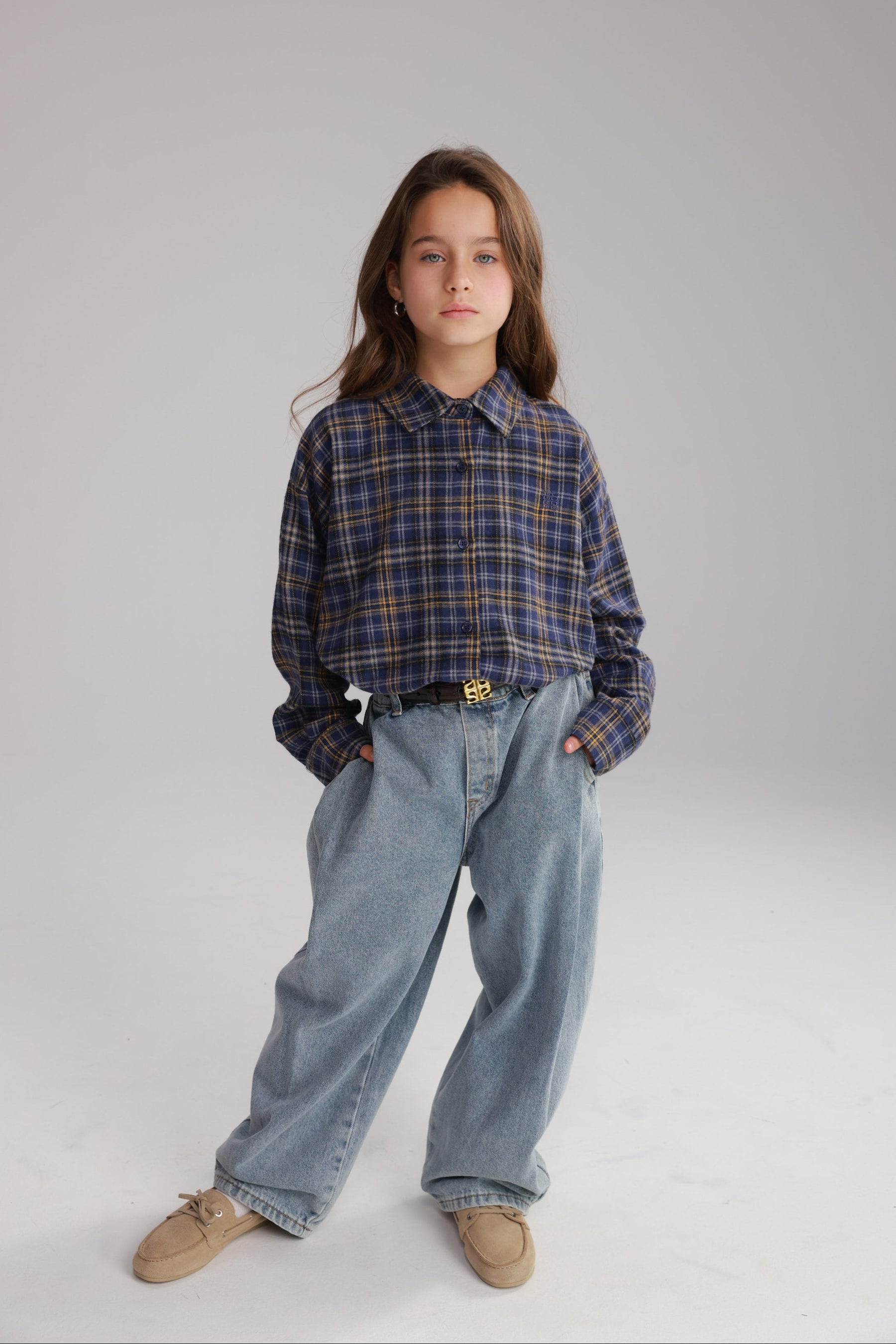 חגורת היילי חום כהה אבזם זהב