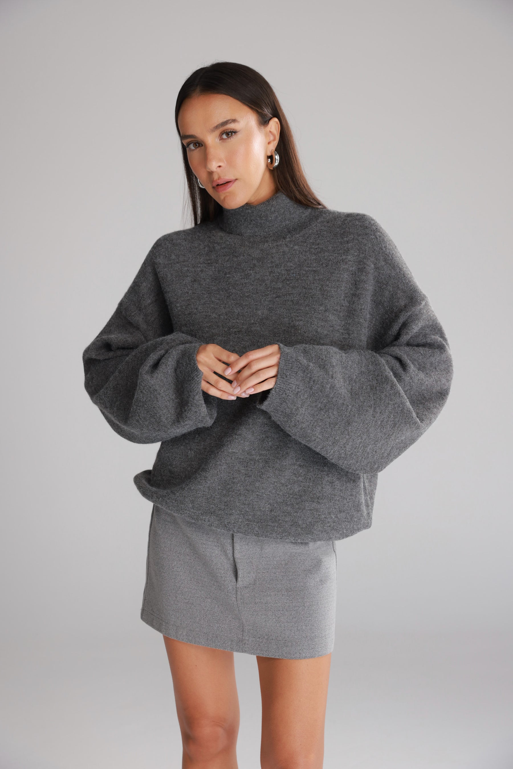 סוודר ג'ו אפור כהה