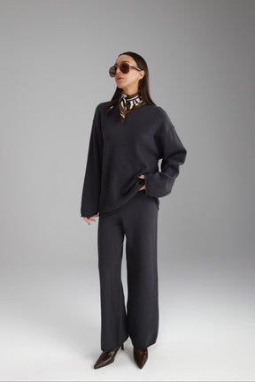 חליפת סריג מיגל אפור כהה