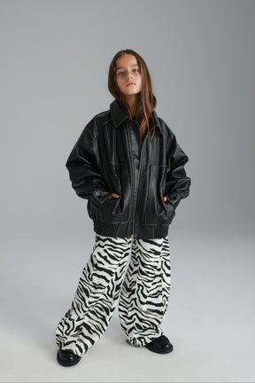 מעיל האנה דמוי עור שחור