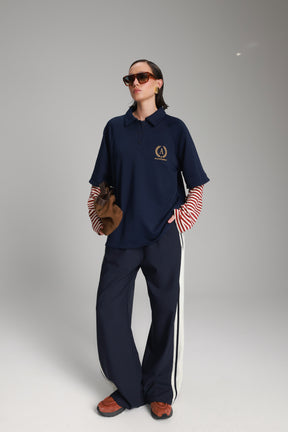 חולצת מריו נייבי/בורדו