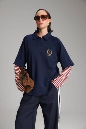 חולצת מריו נייבי/בורדו