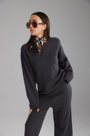 חליפת סריג מיגל אפור כהה