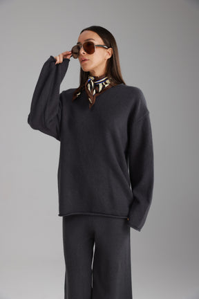 חליפת סריג מיגל אפור כהה