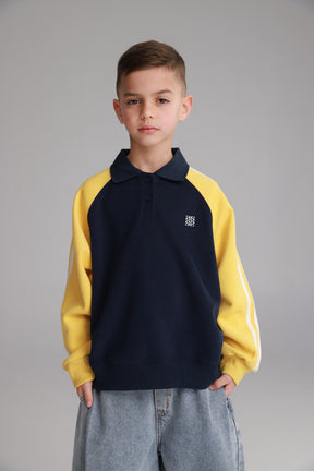 סוויטשירט מילה נייבי/צהוב