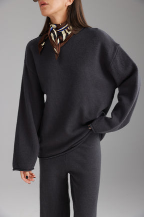 חליפת סריג מיגל אפור כהה