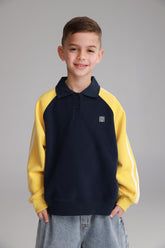 סוויטשירט מילה נייבי/צהוב