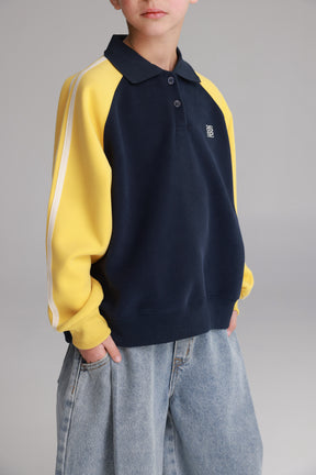 סוויטשירט מילה נייבי/צהוב