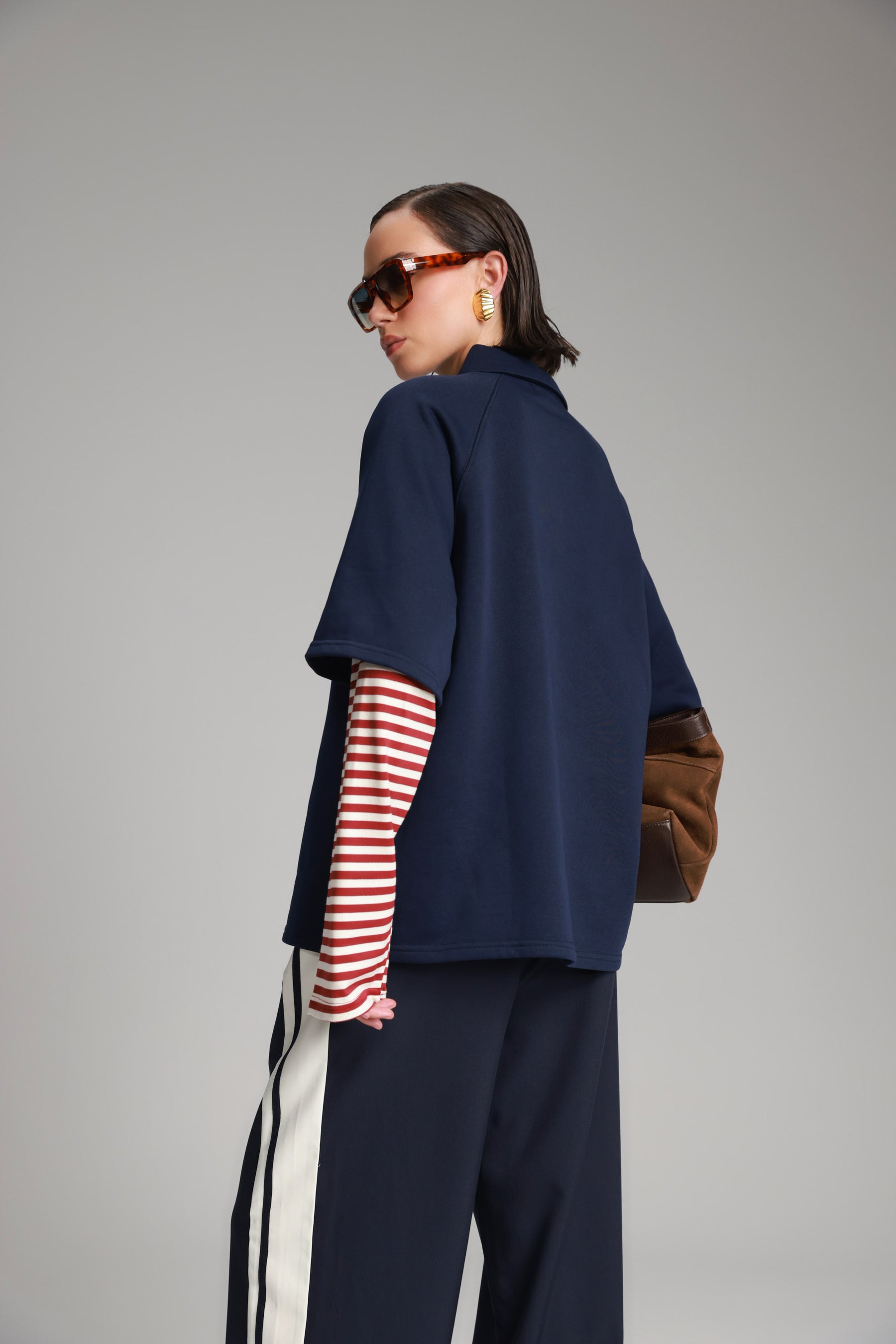 חולצת מריו נייבי/בורדו