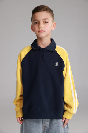 סוויטשירט מילה נייבי/צהוב