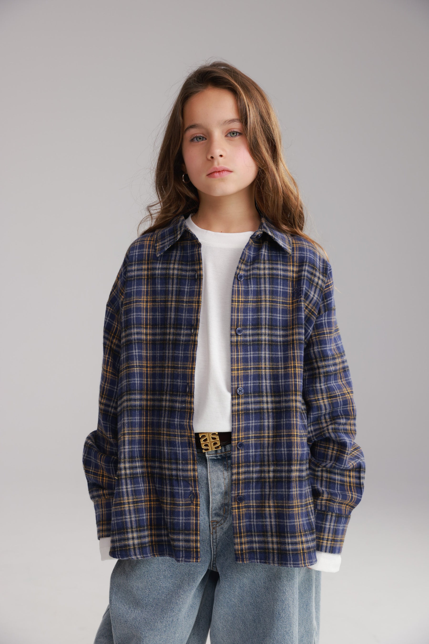 חולצת איב מכופתרת נייבי