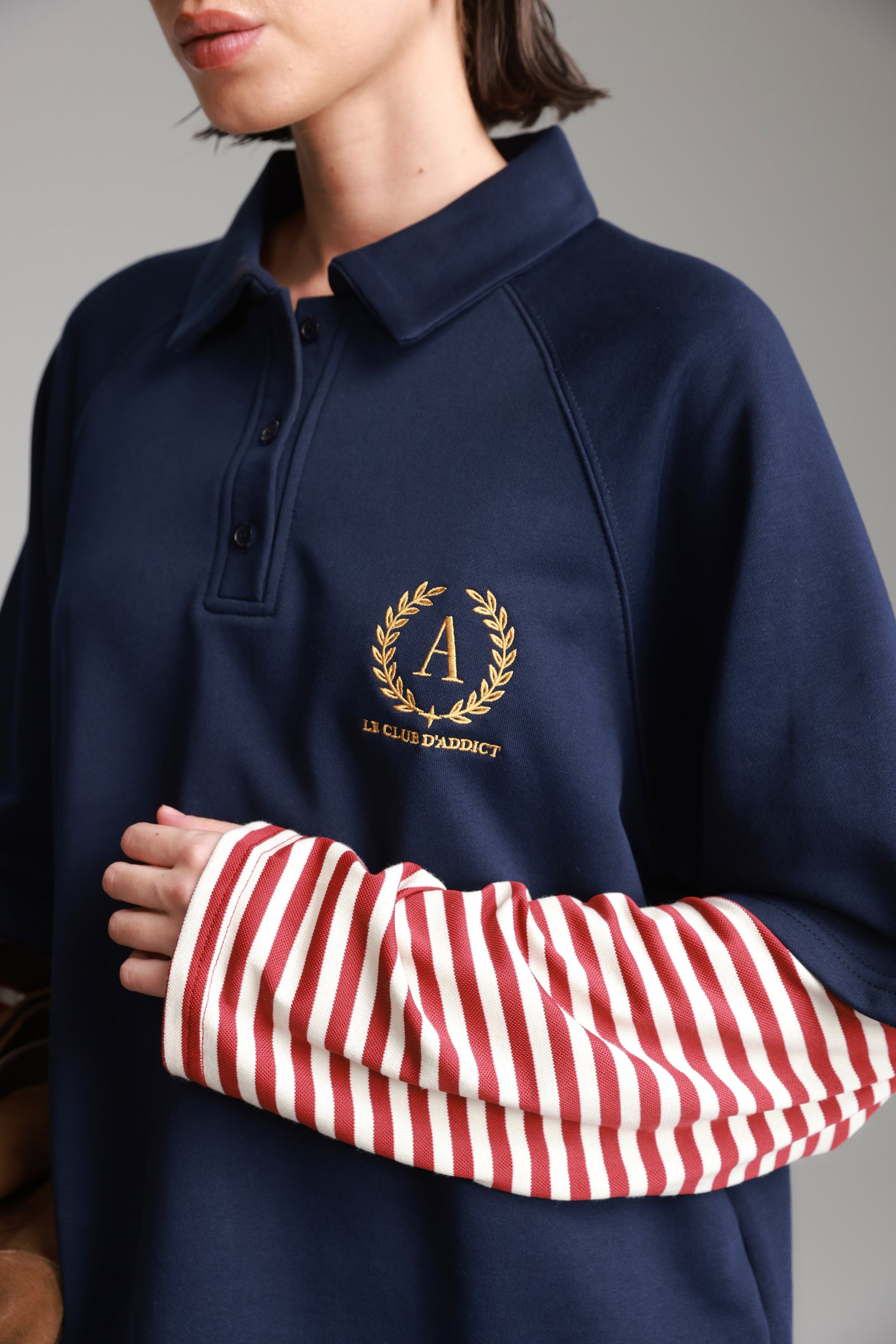 חולצת מריו נייבי/בורדו