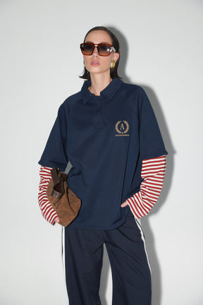 חולצת מריו נייבי/בורדו