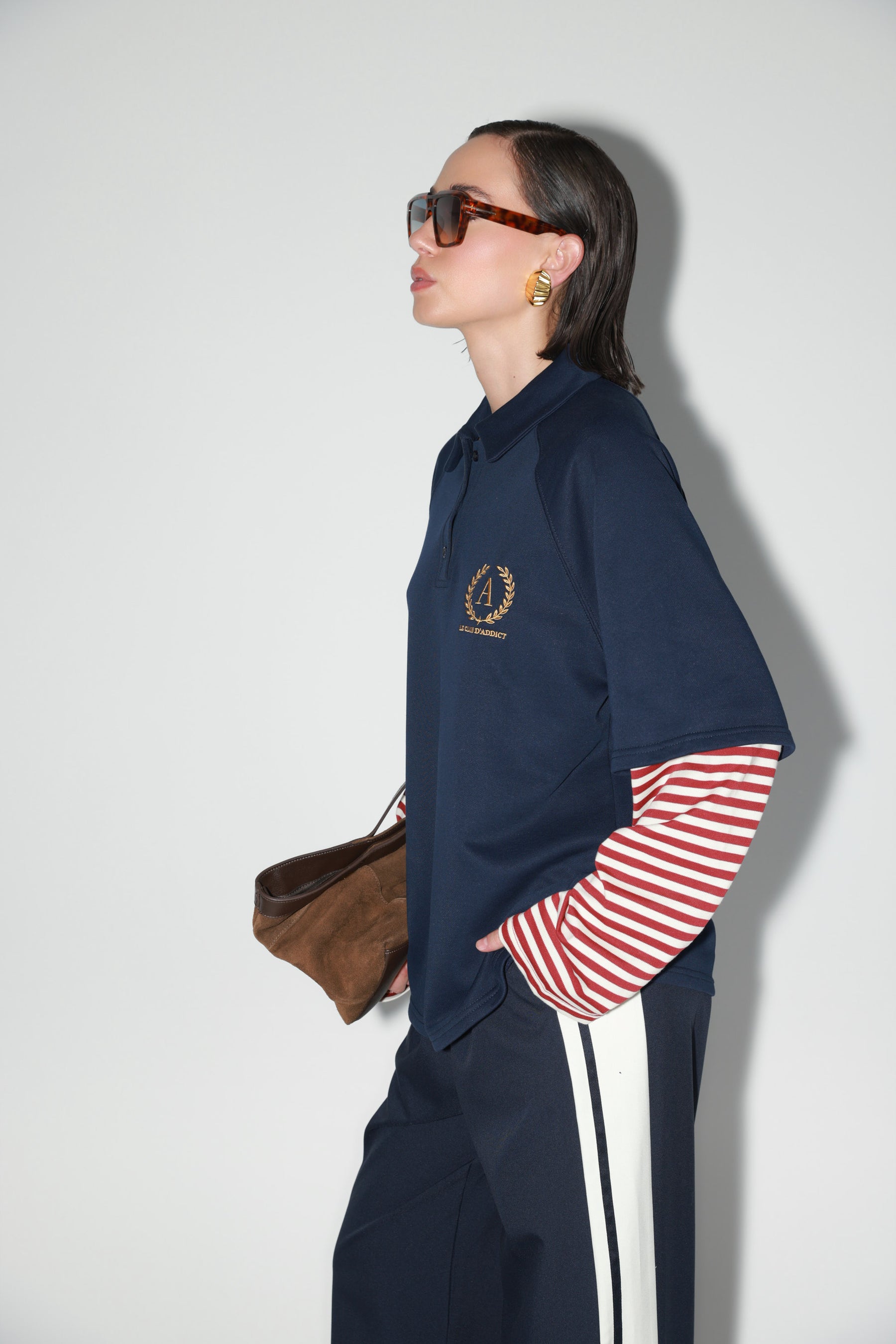 חולצת מריו נייבי/בורדו