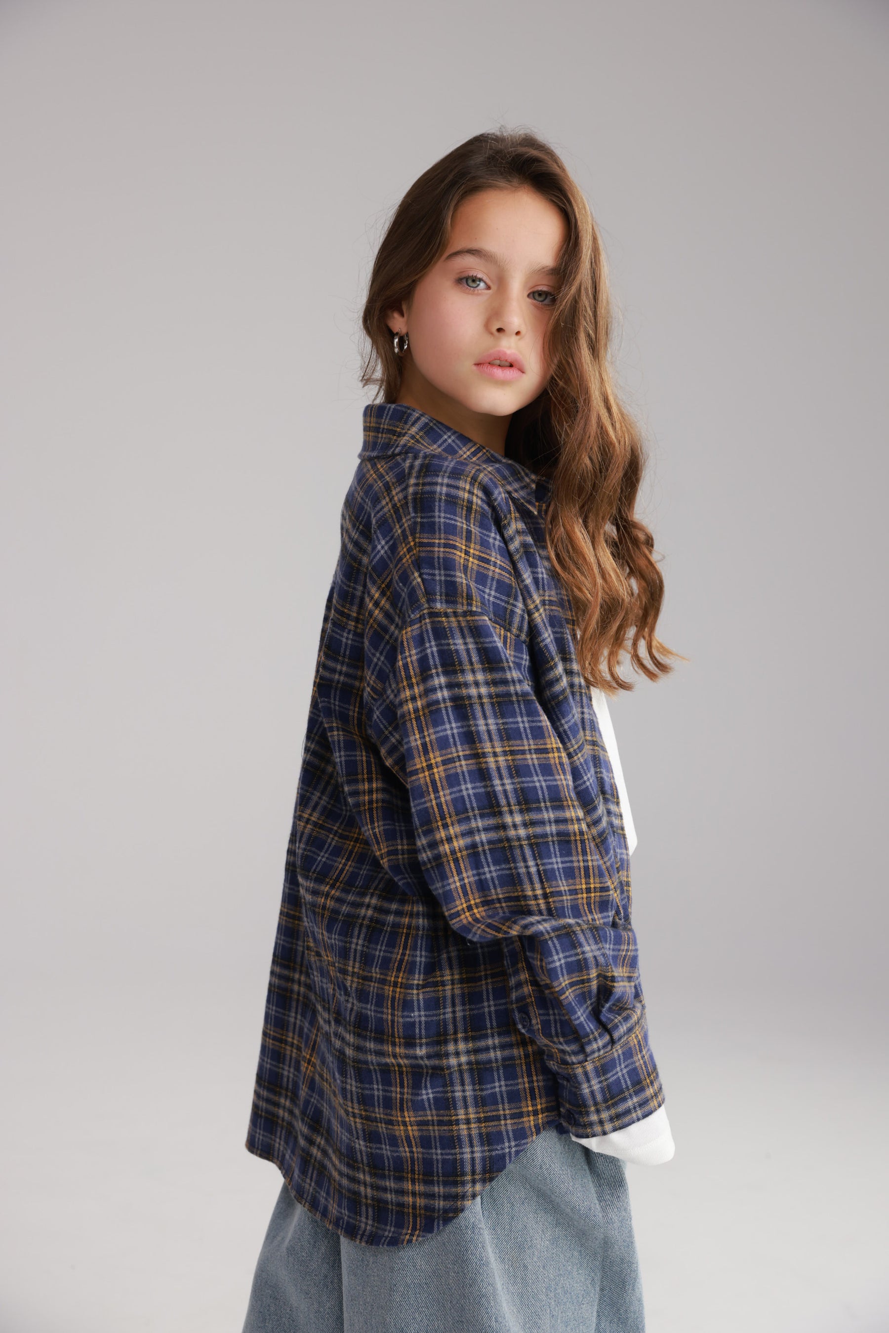 חולצת איב מכופתרת נייבי