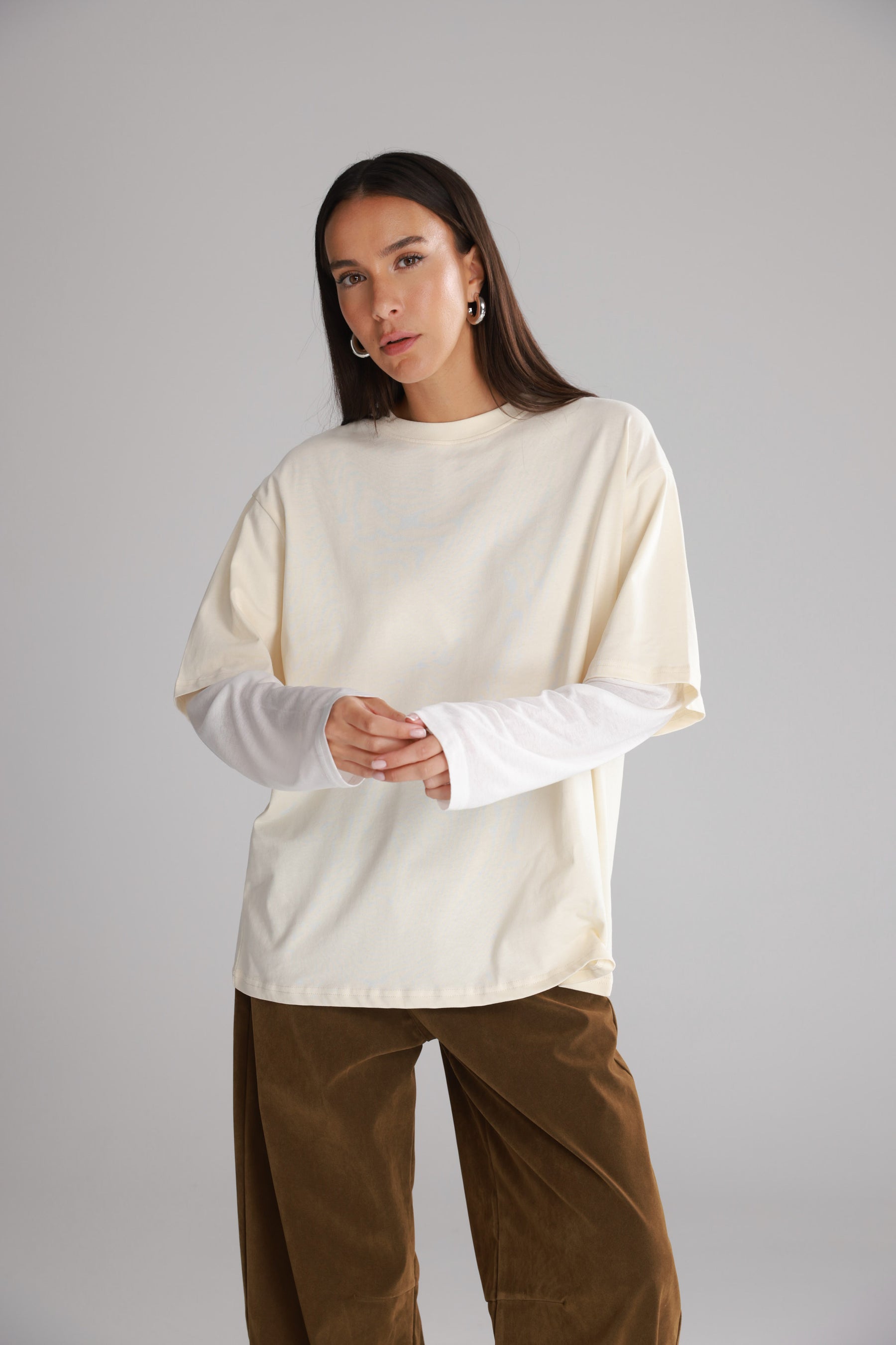 חולצת ג'נר שמנת