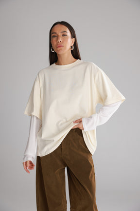 חולצת ג'נר שמנת