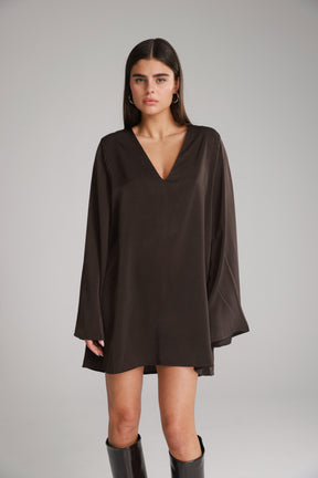 שמלת אניה חום כהה