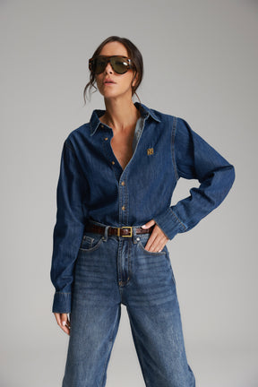 חולצת ג'ינס דיקסי כחול כהה